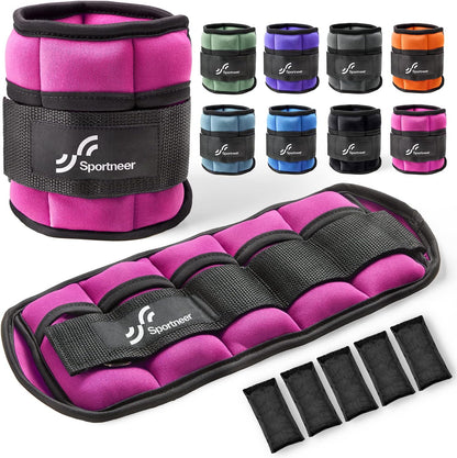 Adjustable Ankle and Wrist Weights for Women Pair of 4Lb/13Lb | Soft Neoprene Ankle and Wrist Weights for Walking, Running, Yoga, Workouts, Fitness, and Physical Therapy