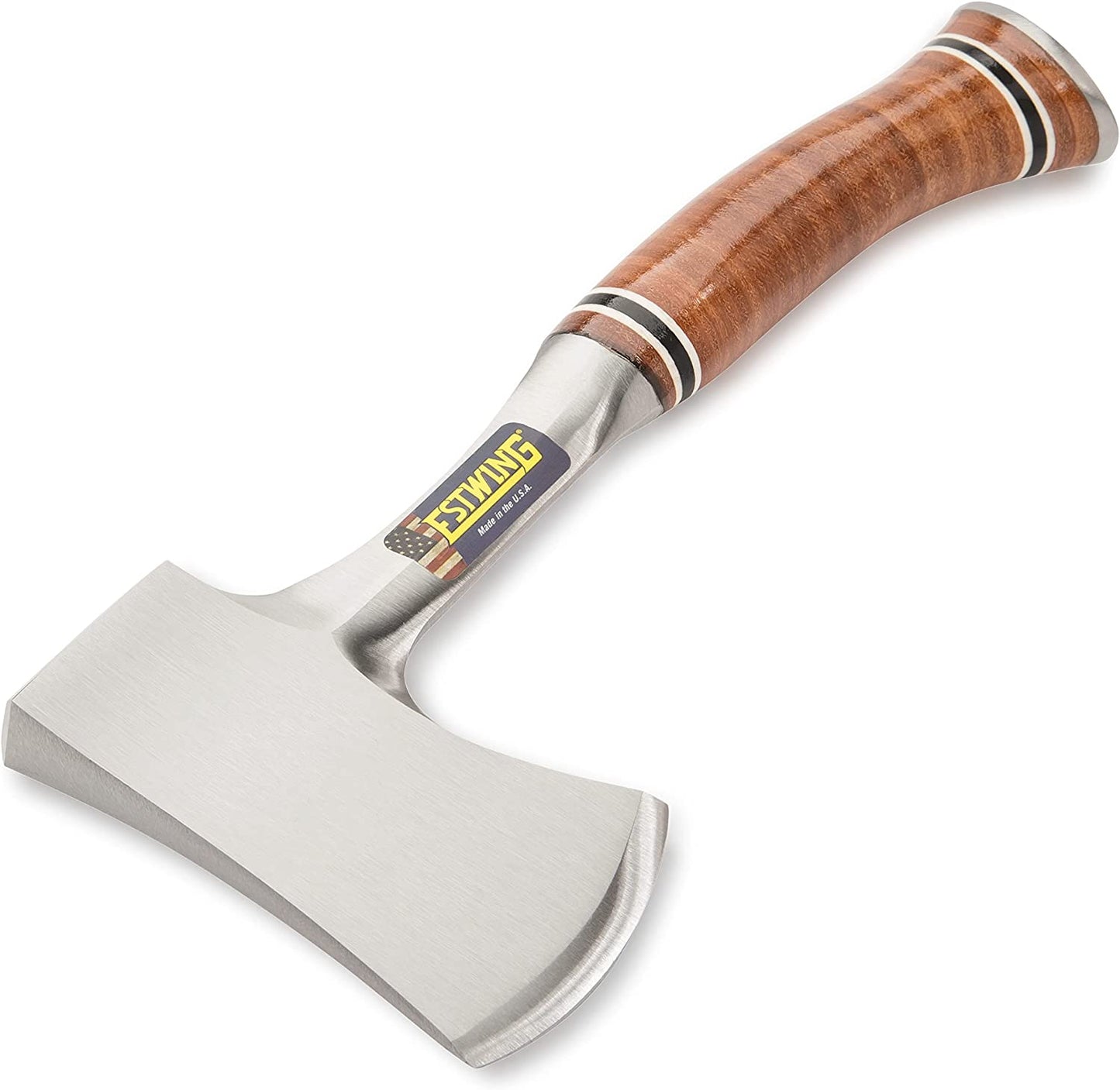 Sportsman'S Axe, 12" Leather Grip Hatchet, E14A | Made in USA, Compact & Versatile, Genuine Leather Grip, Forged in One Piece, Heavy Duty Sheath